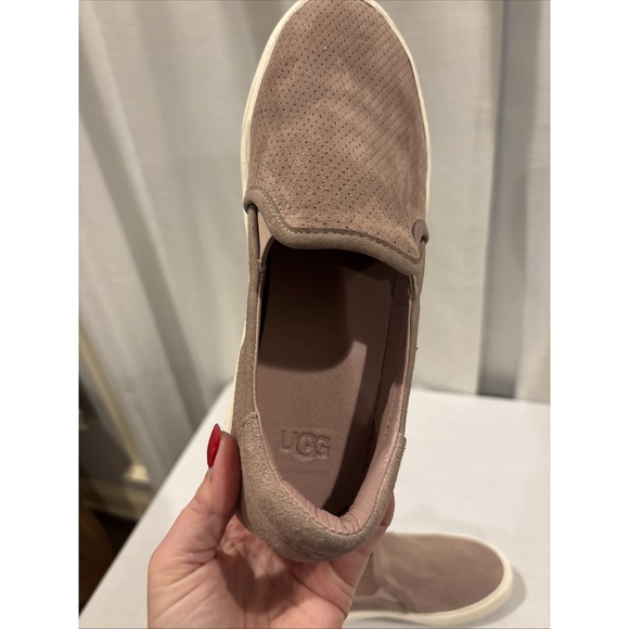 UGG Suede Leather Women Size 9 Dusty Rose Pink Flat Slip On Shoes - Picture 5 of 9